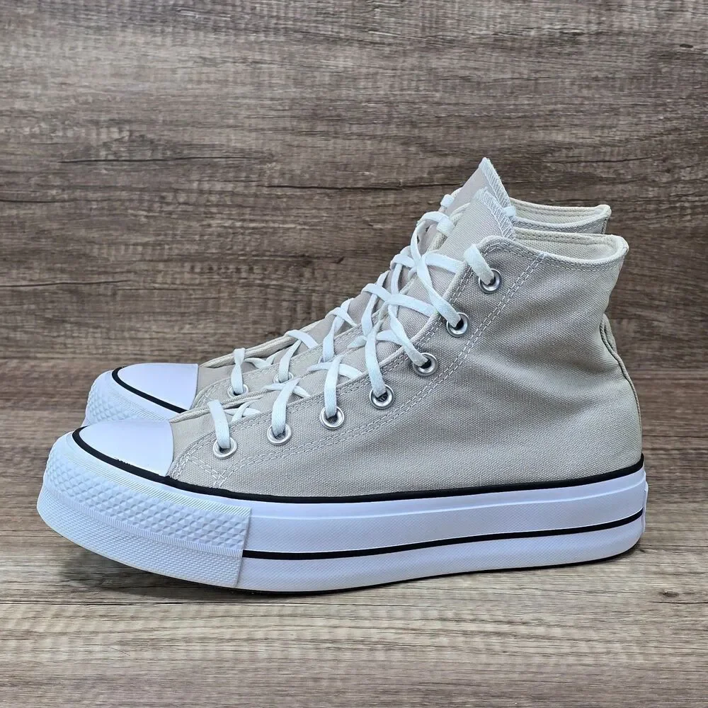 Converse Chuck Taylor All Star Lift High Women's Size 9 Tan White Platform Shoes